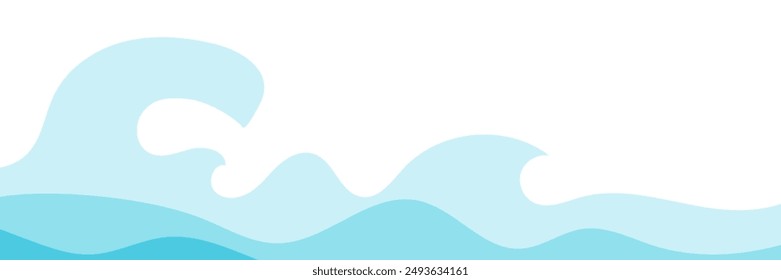 Big wave, abstract sea. Smooth water shape. Banner background