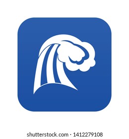 Big wave icon digital blue for any design isolated on white vector illustration