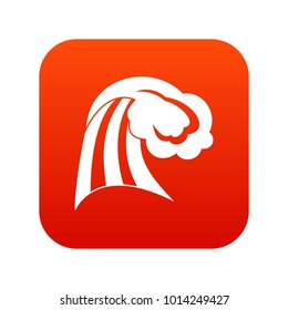 Big wave icon digital red for any design isolated on white vector illustration