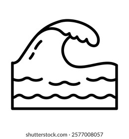 Big Wave icon line vector illustration