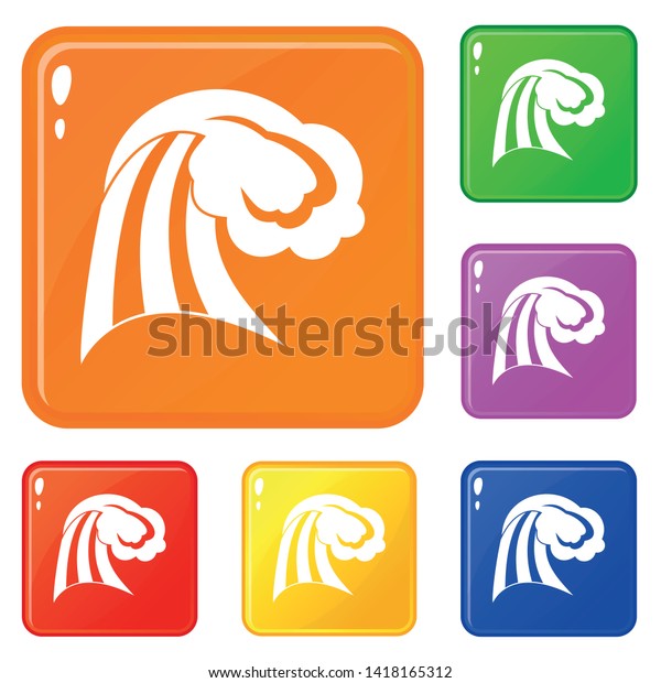 Big Wave Icons Set Collection Vector Stock Vector (Royalty Free ...