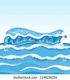 Big wave in the ocean illustration