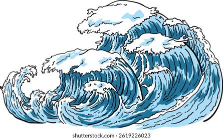 Big wave ocean vector on summer days ahead