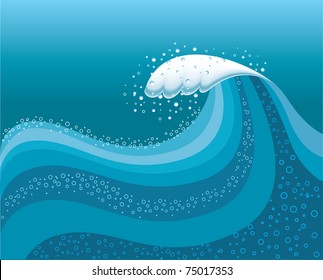 Big wave in ocean.Water background with Mesh