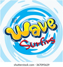 big wave surfing t-shirt graphic design vector.