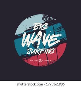 Big wave t shirt vector design, poster, print, template.