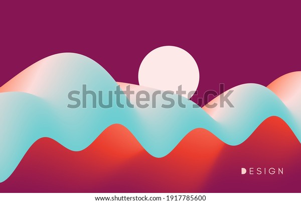A big wave under the\
bright moon. Abstract ocean seascape. Sea surface. Nature\
background. Motion vector illustration for banner, flyer, poster,\
cover or brochure. 