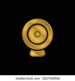 Big Webcam gold plated metalic icon or logo vector
