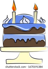Gran pastel de boda, ilustración, vector sobre fondo blanco.