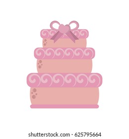 big wedding cake pink ribbon heart