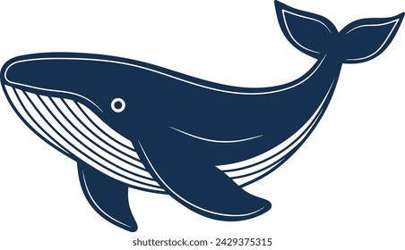 Diseño de vector de dibujos animados de ballena grande