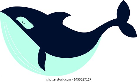 Gran ballena, ilustración, vector sobre fondo blanco.