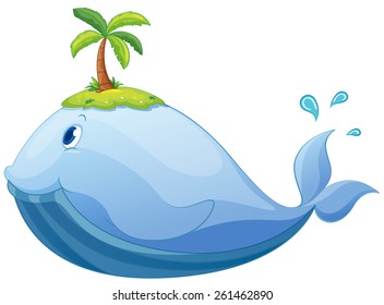 Big whale with an island on the head