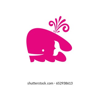 Big Whale Logo Template Design Vector, Emblem, Design Concept, Creative Symbol, Icon