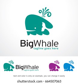 Big Whale Logo Template Design Vector, Emblem, Design Concept, Creative Symbol, Icon