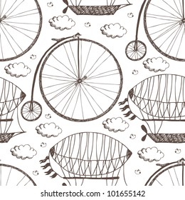 Big wheel bicycle and airships