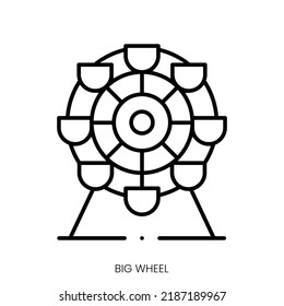 big wheel icon. Linear style sign isolated on white background. Vector illustration