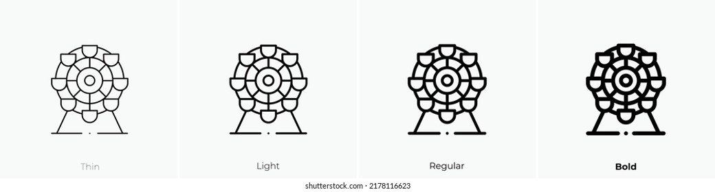 big wheel icon. Thin, Light Regular And Bold style design isolated on white background