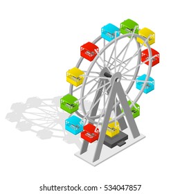 Big Wheel Isometric View. Vector