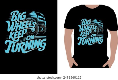 big wheels t-shirt design illustration.