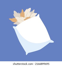 Big white bird feather pillow