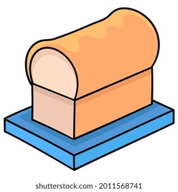 un gran pan blanco. emoticono de dibujos animados. dibujo de icono de doodle, ilustración vectorial