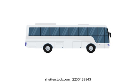 Big white bus isolated on white background.