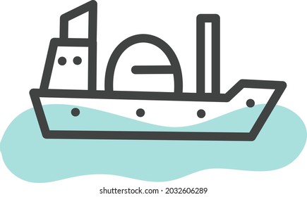 Big white cruiser, illustration, vector, on a white background.