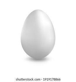 Big white egg. Realistic chicken eggs  on a white background. Design element. Isolate.
