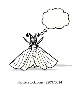 big white moth illustration