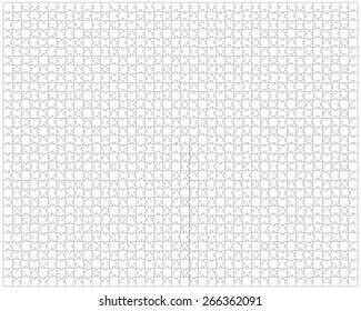 Big white puzzle, vector illustration