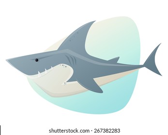 big white shark illustration