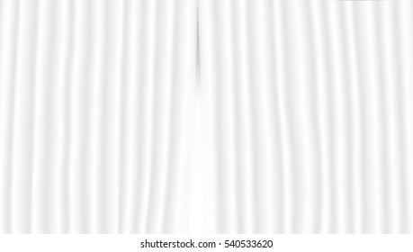 Big White Simple Light Curtains. EPS10 Vector