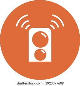 Große weiße Lautsprecher, Illustration, Vektorgrafik auf weißem Hintergrund.