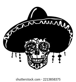 Big White Sugar Skull. Day of the Dead. Dia de los muertos