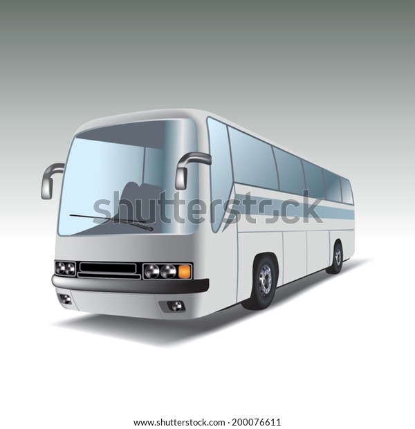 ビッグホワイトツアーバス ベクターイラスト のベクター画像素材 ロイヤリティフリー