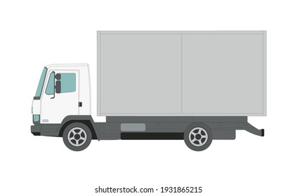 Big White Truck On A White Background - Vector Illustration