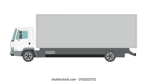 Big white truck on a white background - Vector illustration