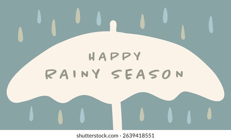 Big wide umbrella illustration with copy space
