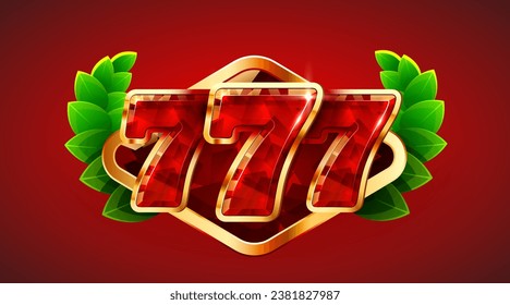 Big win 777 banner. Sign with golden letters. Online casino. Vector illustration