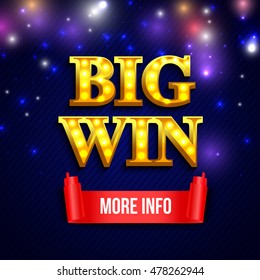 Big Win Background. Vector Eps 10 format.