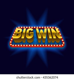 "Big win" banner design. Vector illustration.