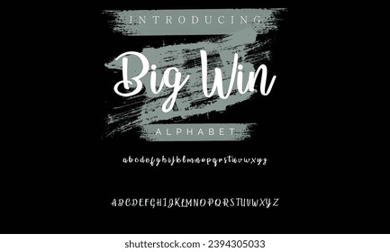 Big Win BRUSH Signature Font Calligraphy Logotype Script Brush Font Type Font lettering handwritten
