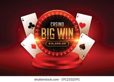 big win casino background with playing cards