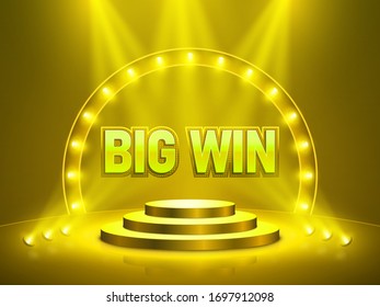 Big win casino banner for text. Vector illustration