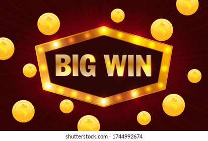 Big win Casino Banner Vektor Illustration.