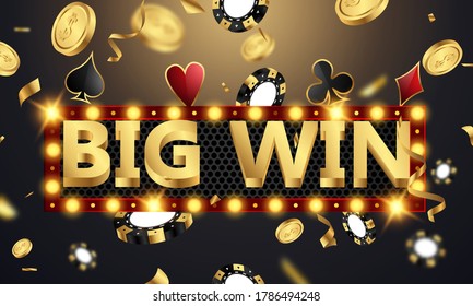 Big win Casino Luxury vip invitation with confetti Celebration party Gambling banner background.