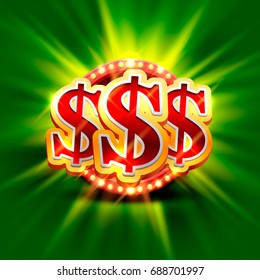 Big win casino signboard, game banner design. Vector illustration