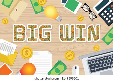 Big win concept vector design