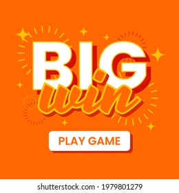 Big Win Game Web Banner Template Vector